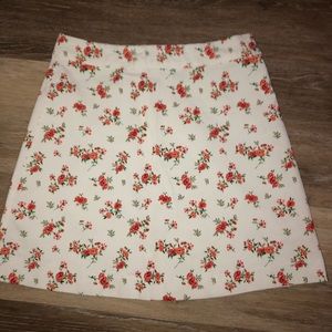 White floral skirt